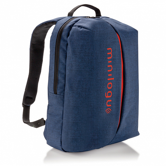 Рюкзак Smart, синий с логотипом в Москве заказать по выгодной цене в кибермаркете AvroraStore