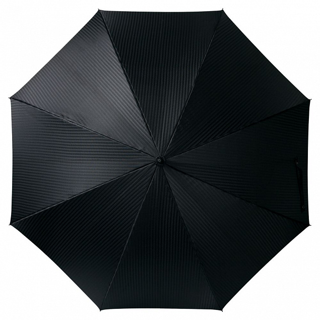 Зонт-трость с фактурной тканью Ricardo, черный с логотипом в Москве заказать по выгодной цене в кибермаркете AvroraStore