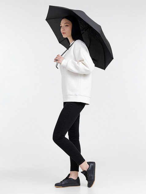 Зонт складной Rain Spell, черный с логотипом  заказать по выгодной цене в кибермаркете AvroraStore