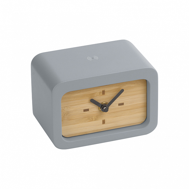 Часы "Stonehenge" с беспроводным зарядным устройством, камень/бамбук с логотипом в Москве заказать по выгодной цене в кибермаркете AvroraStore
