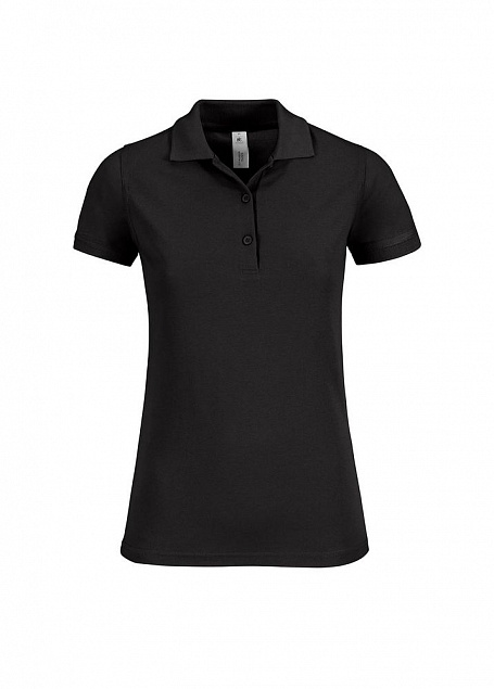 Рубашка поло женская Safran Timeless черная с логотипом в Москве заказать по выгодной цене в кибермаркете AvroraStore