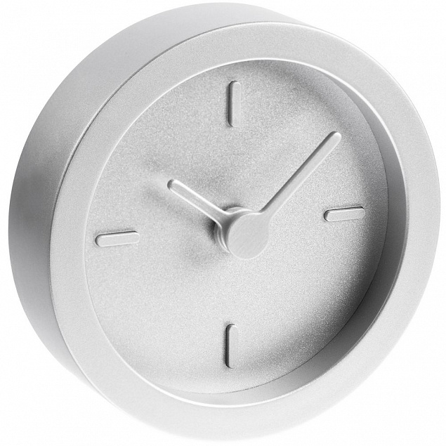 Часы настольные Bronco Sparky, серебристые с логотипом в Москве заказать по выгодной цене в кибермаркете AvroraStore