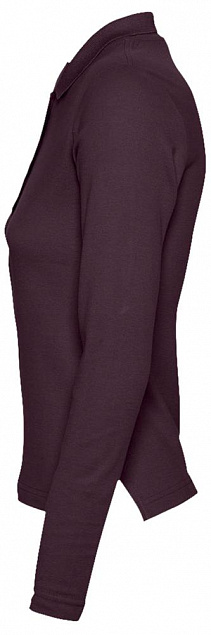 Рубашка поло женская с длинным рукавом PODIUM 210 бордовая с логотипом  заказать по выгодной цене в кибермаркете AvroraStore