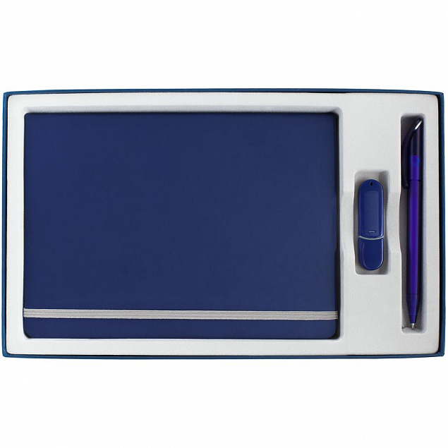 Коробка In Form под ежедневник, флешку, ручку, синяя с логотипом в Москве заказать по выгодной цене в кибермаркете AvroraStore