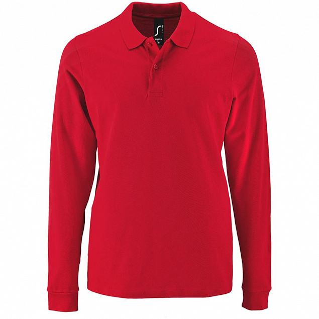 Рубашка поло мужская с длинным рукавом PERFECT LSL MEN, красная с логотипом в Москве заказать по выгодной цене в кибермаркете AvroraStore