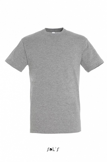 Фуфайка (футболка) REGENT мужская,Серый меланж 3XL с логотипом в Москве заказать по выгодной цене в кибермаркете AvroraStore