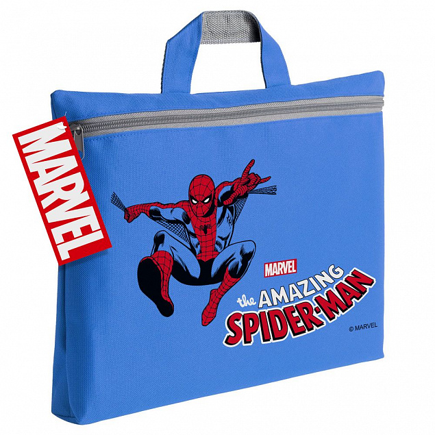 Сумка-папка Amazing Spider-Man, синяя с логотипом в Москве заказать по выгодной цене в кибермаркете AvroraStore