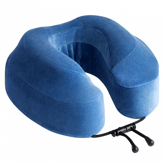 Подушка под шею для путешествий Cabeau Evolution, синяя с логотипом в Москве заказать по выгодной цене в кибермаркете AvroraStore