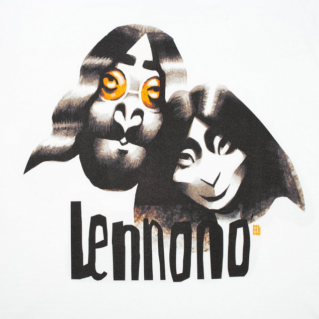 Футболка «Меламед. John Lennon, Yoko Ono», белая с логотипом  заказать по выгодной цене в кибермаркете AvroraStore