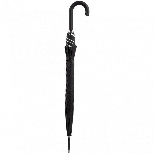 Зонт-трость Silverine, черный с логотипом в Москве заказать по выгодной цене в кибермаркете AvroraStore