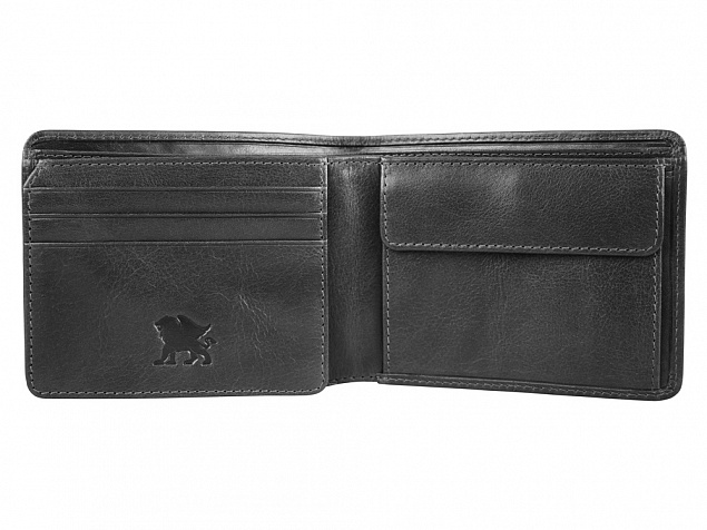 Бумажник Mano Don Luca, натуральная кожа в черном цвете, 11 х 8,5 см с логотипом в Москве заказать по выгодной цене в кибермаркете AvroraStore