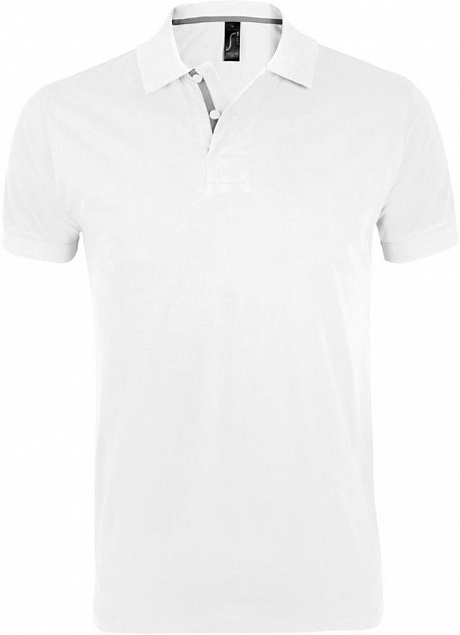 Рубашка поло мужская PORTLAND MEN 200 белая с логотипом в Москве заказать по выгодной цене в кибермаркете AvroraStore