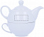 Чайник с чашкой с логотипом  заказать по выгодной цене в кибермаркете AvroraStore