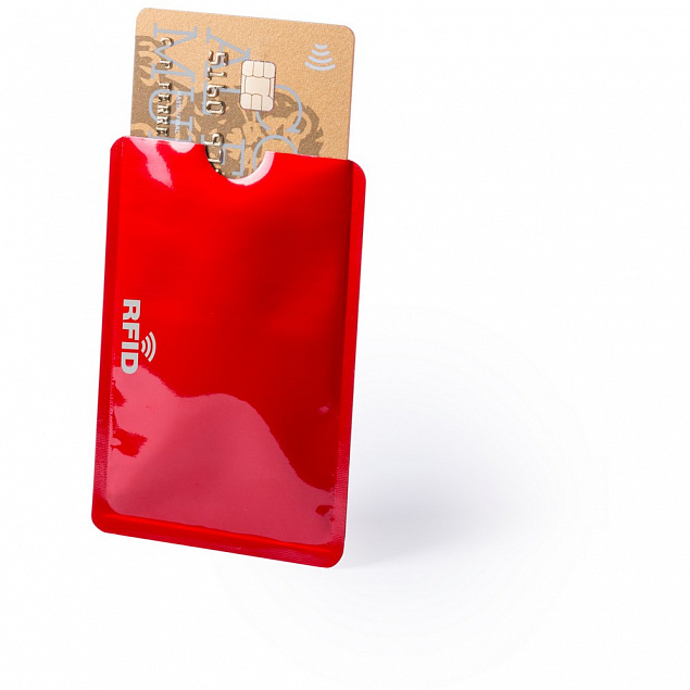Держатель для карт, защита RFID, красный с логотипом в Москве заказать по выгодной цене в кибермаркете AvroraStore