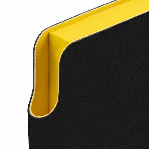 Ежедневник Flexpen Black, недатированный, черный с желтым с логотипом в Москве заказать по выгодной цене в кибермаркете AvroraStore