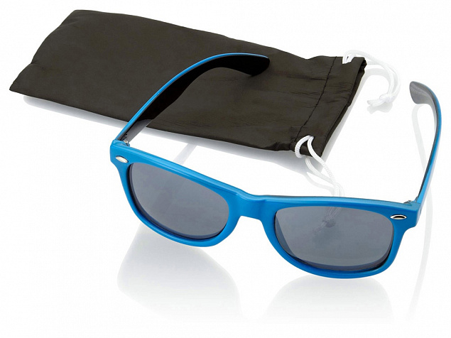 Очки солнцезащитные Crockett, синий/черный с логотипом в Москве заказать по выгодной цене в кибермаркете AvroraStore