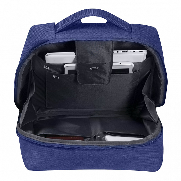 Рюкзак для ноутбука Portobello, Conveza, 422х325х120 мм, синий/серый с логотипом в Москве заказать по выгодной цене в кибермаркете AvroraStore