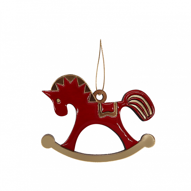 Ёлочная игрушка Лошадка (красный) с логотипом в Москве заказать по выгодной цене в кибермаркете AvroraStore