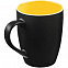 Кружка Bright Tulip, матовая, черная с желтым с логотипом  заказать по выгодной цене в кибермаркете AvroraStore
