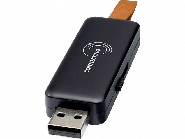 USB-флеш-накопитель Gleamобъемом 16 ГБ с подсветкой, черный с логотипом в Москве заказать по выгодной цене в кибермаркете AvroraStore