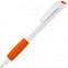 Ручка шариковая Grip, белая с оранжевым с логотипом в Москве заказать по выгодной цене в кибермаркете AvroraStore