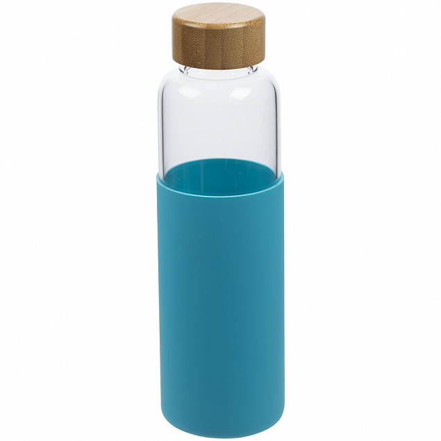 Бутылка для воды Dakar, прозрачная с бирюзовым с логотипом в Москве заказать по выгодной цене в кибермаркете AvroraStore