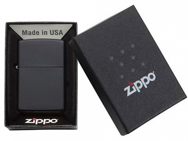 Зажигалка ZIPPO Classic с покрытием Black Matte с логотипом в Москве заказать по выгодной цене в кибермаркете AvroraStore