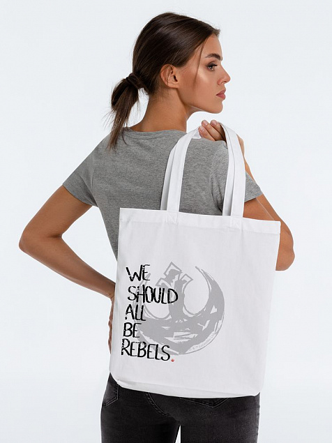 Холщовая сумка Rebels, белая с логотипом в Москве заказать по выгодной цене в кибермаркете AvroraStore