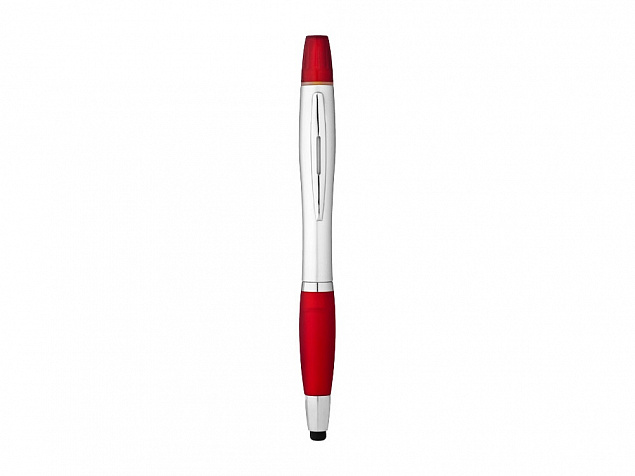 Ручка-стилус Nash с маркером, красный/серебристый с логотипом в Москве заказать по выгодной цене в кибермаркете AvroraStore