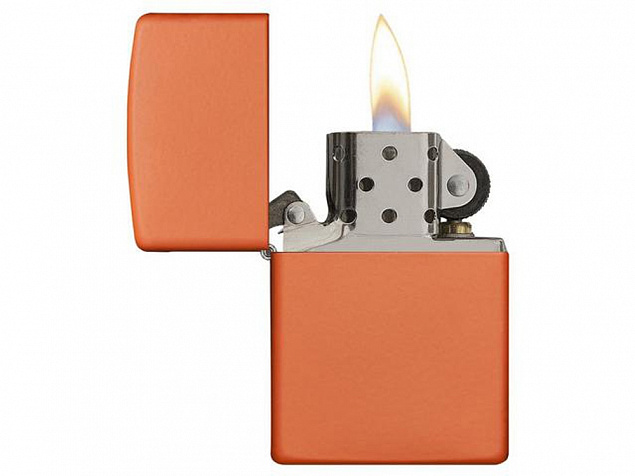 Зажигалка ZIPPO Classic с покрытием Orange Matte с логотипом  заказать по выгодной цене в кибермаркете AvroraStore