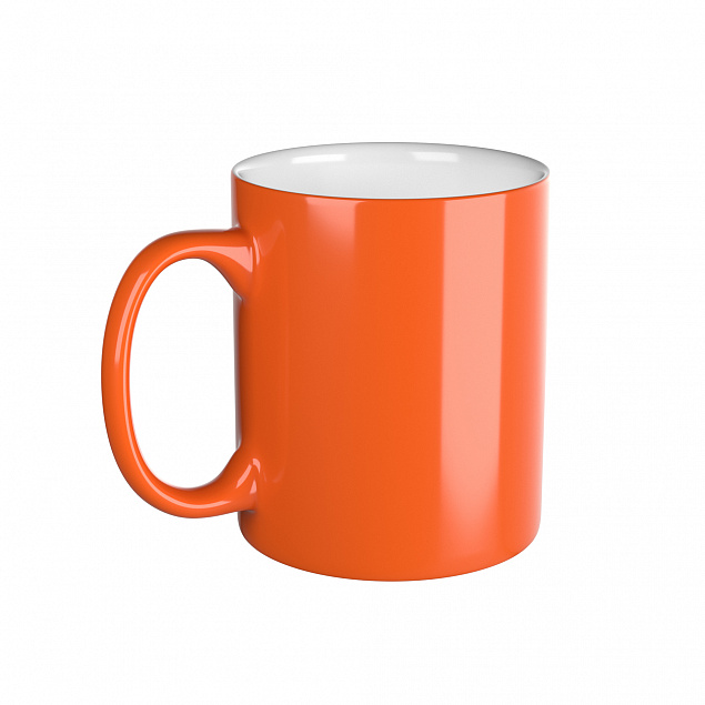 Кружка керамическая для гравировки, оранжевая/белая с логотипом в Москве заказать по выгодной цене в кибермаркете AvroraStore