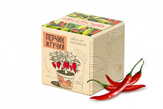 Набор для выращивания «Экокуб», перчик жгучий с логотипом в Москве заказать по выгодной цене в кибермаркете AvroraStore