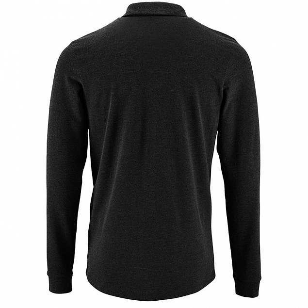 Рубашка поло мужская с длинным рукавом PERFECT LSL MEN, черный меланж с логотипом в Москве заказать по выгодной цене в кибермаркете AvroraStore