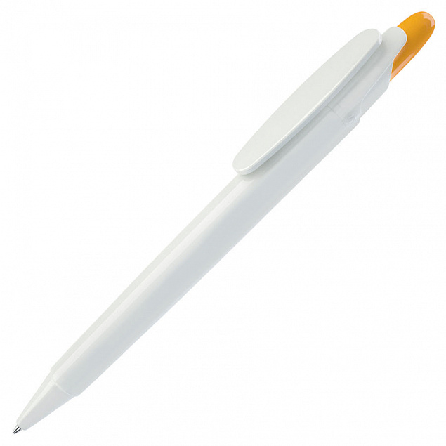 OTTO, ручка шариковая, желтый/белый, пластик с логотипом в Москве заказать по выгодной цене в кибермаркете AvroraStore