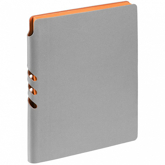 Ежедневник Flexpen, недатированный, серебристо-оранжевый с логотипом  заказать по выгодной цене в кибермаркете AvroraStore