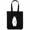 Холщовая сумка Like a Penguin, черная с логотипом в Москве заказать по выгодной цене в кибермаркете AvroraStore
