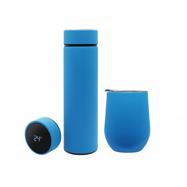 Набор Hot Box C (софт-тач) W, голубой с логотипом в Москве заказать по выгодной цене в кибермаркете AvroraStore
