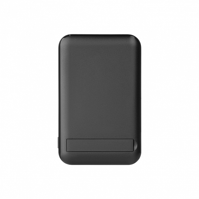 Внешний беспроводной аккумулятор с подставкой Magnetto 10000 mah, черный с логотипом  заказать по выгодной цене в кибермаркете AvroraStore