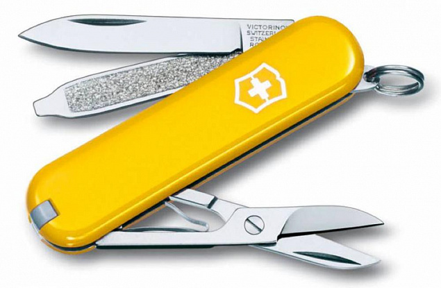 Нож-брелок Classic 58 с отверткой, желтый с логотипом в Москве заказать по выгодной цене в кибермаркете AvroraStore