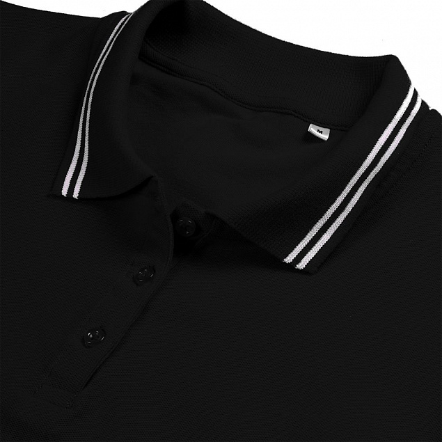 Рубашка поло женская Virma Stripes Lady, черная с логотипом в Москве заказать по выгодной цене в кибермаркете AvroraStore