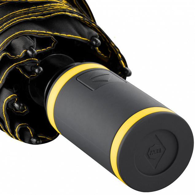 Зонт складной AOC Mini с цветными спицами, желтый с логотипом в Москве заказать по выгодной цене в кибермаркете AvroraStore