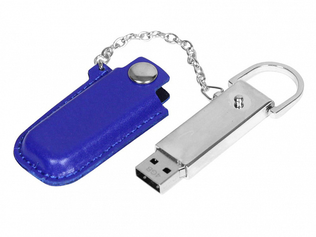 USB 2.0- флешка на 8 Гб в массивном корпусе с кожаным чехлом с логотипом в Москве заказать по выгодной цене в кибермаркете AvroraStore