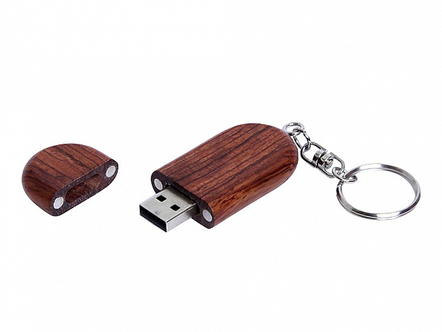 USB 3.0- флешка на 64 Гб овальной формы и колпачком с магнитом с логотипом в Москве заказать по выгодной цене в кибермаркете AvroraStore