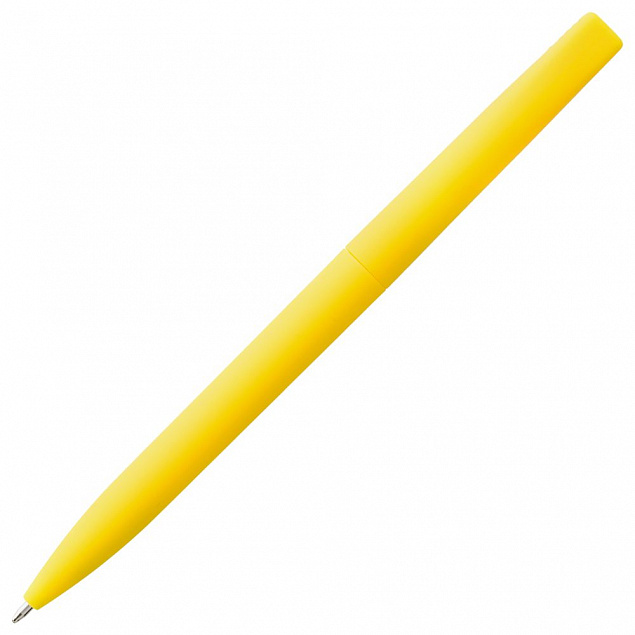 Ручка шариковая Pin Soft Touch, желтая с логотипом в Москве заказать по выгодной цене в кибермаркете AvroraStore