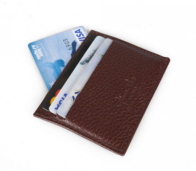Футляр для кредитных карт, коричневый с логотипом в Москве заказать по выгодной цене в кибермаркете AvroraStore