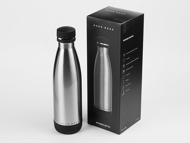 Термобутылка с вакуумной изоляцией Matrix  Silver,  Hugo Boss с логотипом в Москве заказать по выгодной цене в кибермаркете AvroraStore