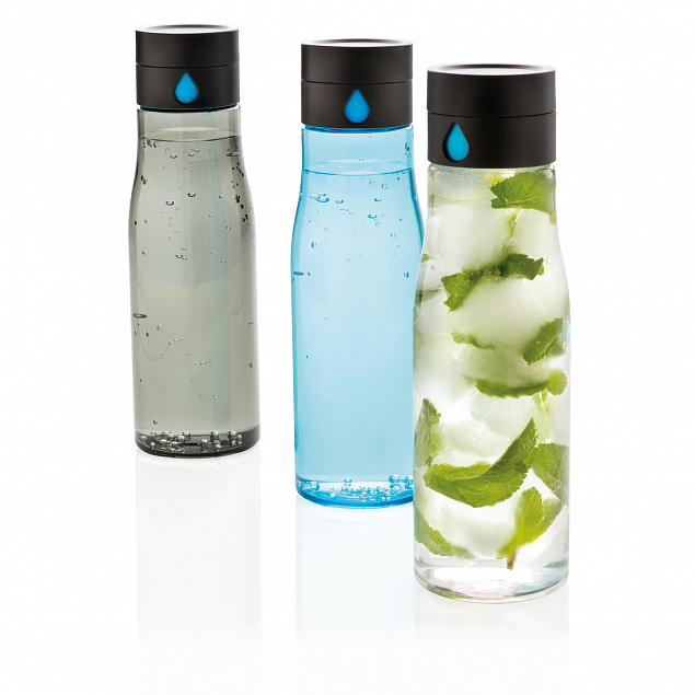 Бутылка для воды Aqua из материала Tritan, синяя с логотипом в Москве заказать по выгодной цене в кибермаркете AvroraStore