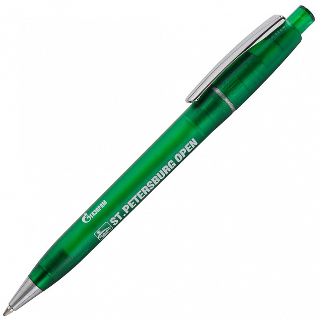 Ручка шариковая Semyr Frost, зеленая с логотипом в Москве заказать по выгодной цене в кибермаркете AvroraStore