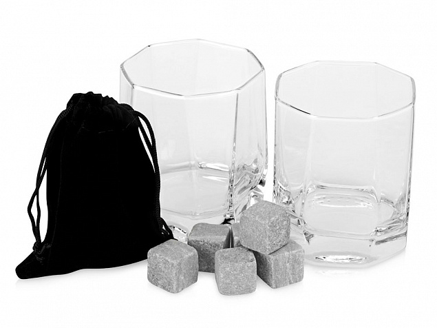 Набор для виски: 2 бокала, 6 камней, мешочек, коробка с логотипом в Москве заказать по выгодной цене в кибермаркете AvroraStore