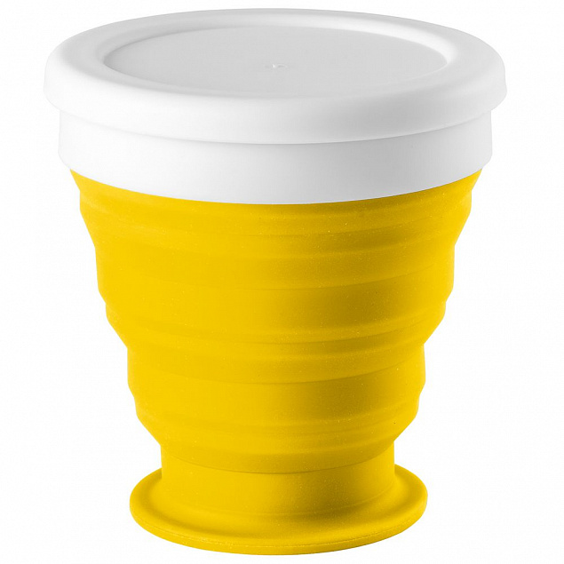 Складной стакан Astrada, желтый с логотипом  заказать по выгодной цене в кибермаркете AvroraStore